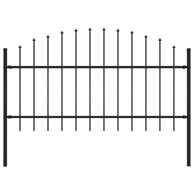 Vrtna ograda s ukrasnim kopljima (1 - 1,25 ) x 1,7 m čelična crna