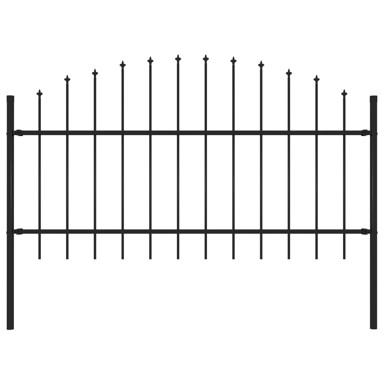 Vrtna ograda s ukrasnim kopljima (1 - 1,25 ) x 1,7 m čelična crna