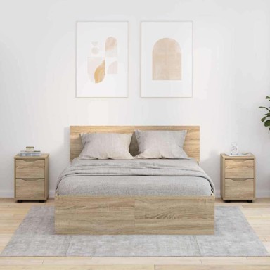 Noćni ormarić s ladicama 30,5 x 30 x 43 cm konstruirano drvo 2 kom, sonoma hrast