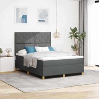 Box spring krevet, tamnosivi, 140 x 190 cm