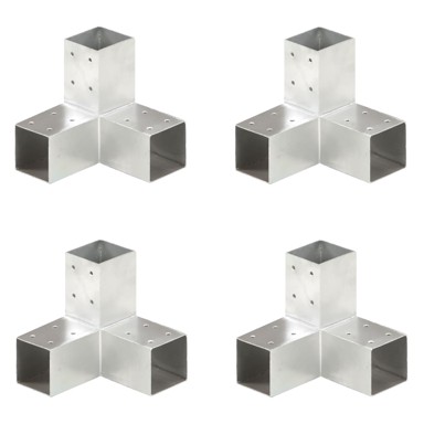 Spojnici za stupove u Y-obliku 4 kom pocinčani metal 71 x 71 mm