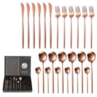 Set pribora 24 dijela QU-26399, zlatno-ružičasti
