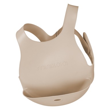 MINIKOIOI Podbradnjak Flexybib, bež, silikonski