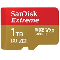 SANDISK Micro SDXC 1TB + SD adapter Extreme up to 190MB/s & 130MB/s A2 C10 V30 UHS-I U3
