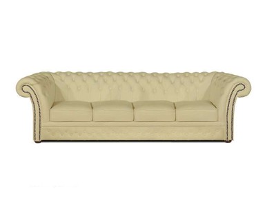 CHESTERFIELD Garnitura Winfield Basic Luxe Leather, 4-sjedišta, Vanilla
