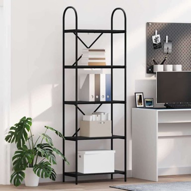 Polica, crni hrast, 60x30x183 cm, konstruirano drvo