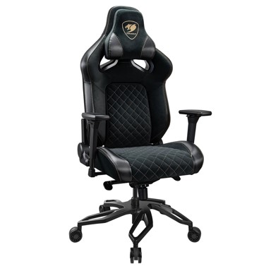 COUGAR Igraća stolica Titan Pro V2 Gold, umjetna koža i baršun, crna