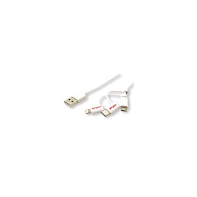 ROLINE Kabel USB2.0 za punjenje i prijenos 8pin MicroB Type C 1m, bijela