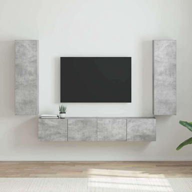 TV zidni ormar 2 pcs 30 x 31 x 100 cm konstruirano drvo, beton