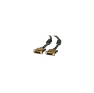 ROLINE DVI kabel, DVI-D (24+1) Dual Link, M/M, 2.0m, crno/zlatni