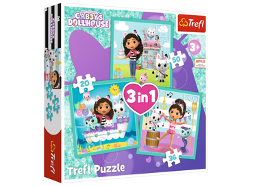 TREFL Puzzle Gabby s kućicom 3 u 1, aktivnosti Gabby 34871