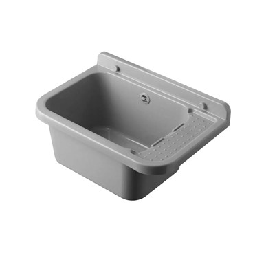 EUROCIERE Umivaonik PVC, 50 cm, sa sifonom, sivi
