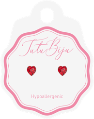 TUTU BIJU Naušnice Hearth 5.5 mm, light siam, THE55C227