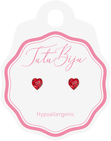 TUTU BIJU Naušnice Hearth 5.5 mm, light siam, THE55C227