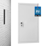 Revizijska vratašca 30x60 cm s bravom na ključ, čelična, metalna, bijela