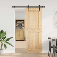 Klizna vrata Narvik, 85 x 210 cm, 152,5 cm, prirodna i crna
