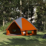 Teepee šator s krovom 490 x 410 x 210 cm, siva/narančasta