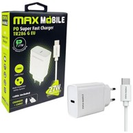 MAXMOBILE Kućni punjač SET 2u1 TR-286, USB-C + kabel, PD 27W, bijeli
