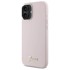 GUESS Silicone Script Metal Logo & Frame maskica za iPhone 16 Plus, roza