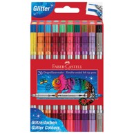 FABER-CASTELL Školski flomasteri 151108, 20 boja, obostrani glitter, blister