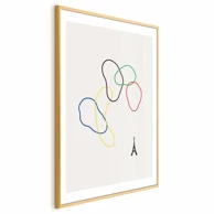 Plakat Šareni krugovi, 60x90 cm, zlatni okvir s margom