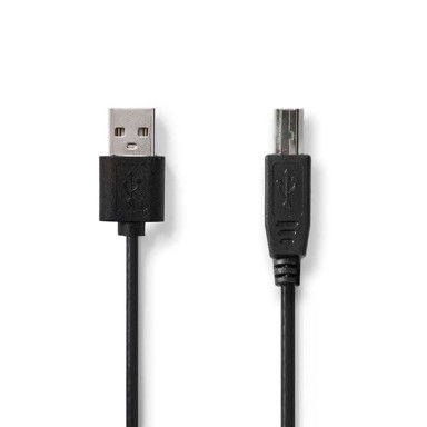 NEDIS USB kabel USB 2.0 USB-A muški USB-B muški 480 Mbps niklani 3,00 m okrugli PVC crni etiketa