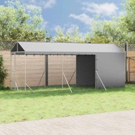Vanjski kavez za pse s krovom, 2 x 10 x 2,5 m, pocinčani čelik, srebrna