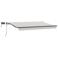 Skrovita tenda, 450 x 300 cm, tkanina, svjetlosiva i bijela