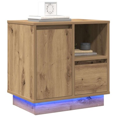 Noćni ormarić s LED 2 kom 50x34,5x50 cm, artisan hrast