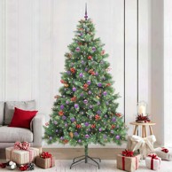 Božićno drvce umjetno s LED lampicama zelena 240 cm PVC i metal