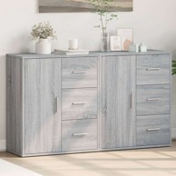 Komoda 2 kom 60 x 31 x 70 cm, od konstruiranog drva, sivi hrast sonoma