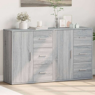 Komoda 2 kom 60 x 31 x 70 cm, od konstruiranog drva, sivi hrast sonoma