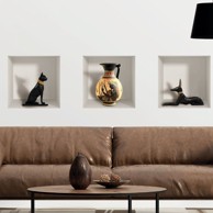 AMBIANCE Set od 3 zidne 3D samoljepljive naljepnice Egyptian