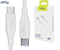 ALLITY Kabel AUC-02, USB-C na USB-C, 100 W, 2 m, silikonski, bijeli