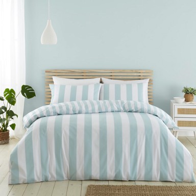 CATHERINE LANSFIELD Posteljina Cove Stripe za krevet za jednu osobu 135x200 cm Bijela/plava