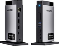 WAVLINK Priključna stanica za laptop, tri zaslona, 8K/30Hz, 4K/144Hz, USB-C 125 W PD, 2 x HDMI, DP, Ethernet, SD/TF