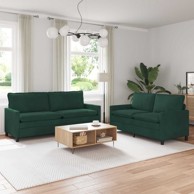 Set sofa 2 kom od baršuna, tamnozeleni