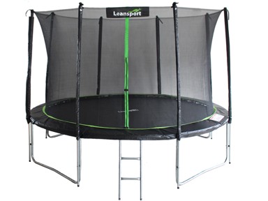 LEAN SPORT Trampolin, 14 FT, crni