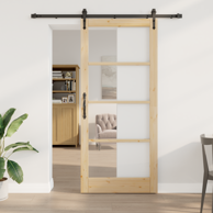 Klizna vrata s hardverskim setom 93x211 cm od čvrstog bora