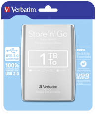 VERBATIM Vanjski tvrdi disk Store n Go Portable 1TB USB 3.0 srebrna