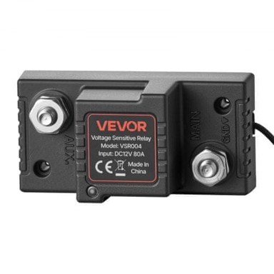 VEVOR Komplet izolatora baterije, 12V, 80A, 85 x 43 x 37 mm, crni