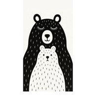 VITAUS Crno-bijeli periv dječji tepih 100x160 cm Bear Family v2 