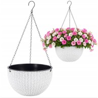 LIVEFY Viseća tegla Flowers, 26 cm, bijela