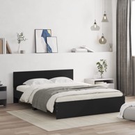 Okvir za krevet s uzglavljem crni 150x200 cm
