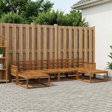 Set vanjskih sofa, 6-dijelni, od masivnog bagremovog drva, prirodni