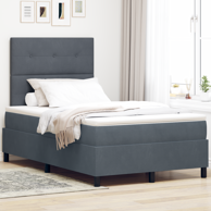 Box Spring krevet s madracem, tamnosivi, baršun