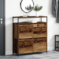 Ormarić za cipele s 4 preklopne ladice 100 x 34 x 112 cm, staro drvo