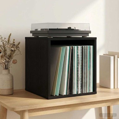 Kutija za vinilne albume, 37x36,5x38 cm, crni hrast