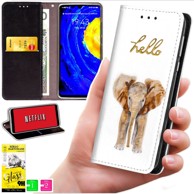 BLUEMOON Futrola tipa novčanik za Oppo A5X - torbica s otiskom i zaštitno staklo 9H