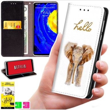BLUEMOON Futrola tipa novčanik za Oppo A5X - torbica s otiskom i zaštitno staklo 9H